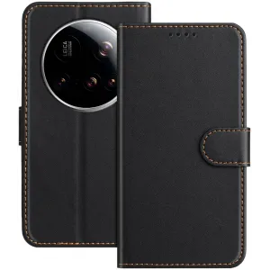 Phonesta Smooth Skin Book Wallet Klapphülle für Xiaomi 15 Ultra - Schwarz