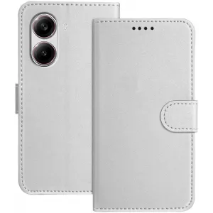 Phonesta Smooth Skin Book Wallet Klapphülle für Xiaomi Poco X7 Pro - Silber