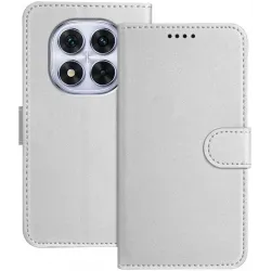 Phonesta Smooth Skin Book Wallet Klapphülle für Xiaomi Redmi Note 14 Pro 5G/14 Pro Plus / Xiaomi Poco X7 - Silber