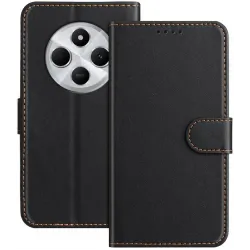 Phonesta Smooth Skin Book Wallet Klapphülle für Xiaomi Redmi 14C / Xiaomi Poco C75 - Schwarz