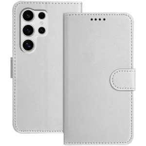 Phonesta Smooth Skin Book Wallet Klapphülle für Samsung Galaxy S25 Ultra - Silber