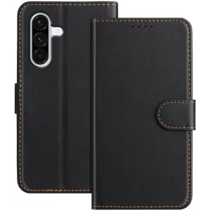 Phonesta Smooth Skin Book Wallet Klapphülle für Samsung Galaxy A36/A56 - Schwarz