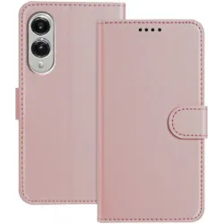 Phonesta Smooth Skin Book Wallet Klapphülle für Samsung Galaxy S25 Edge - Roségold