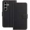 Phonesta Smooth Skin Book Wallet Klapphülle für Samsung Galaxy S25 Plus/S24 Plus - Schwarz