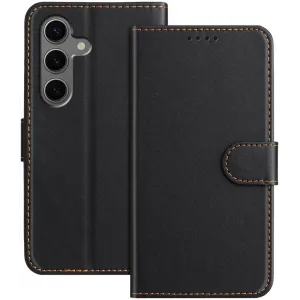 Phonesta Smooth Skin Book Wallet Klapphülle für Samsung Galaxy S25 Plus/S24 Plus - Schwarz