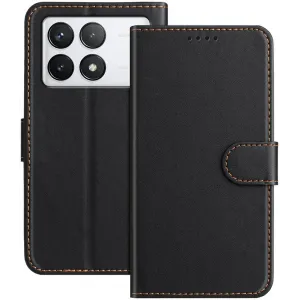 Phonesta Smooth Skin Book Wallet Klapphülle für Xiaomi 14T - Schwarz