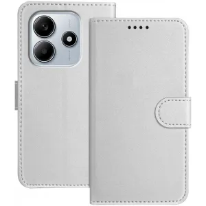 Phonesta Smooth Skin Book Wallet Klapphülle für Xiaomi Redmi Note 14 4G 164.8mm - Silber