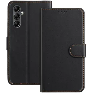 Phonesta Smooth Skin Book Wallet Klapphülle für Samsung Galaxy A15 4G/5G - Schwarz