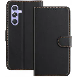 Phonesta Smooth Skin Book Wallet Klapphülle für Samsung Galaxy A55 - Schwarz