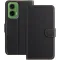 Phonesta Smooth Skin Book Wallet Klapphülle für Motorola Moto G35 - Schwarz