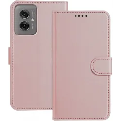 Phonesta Smooth Skin Book Wallet Klapphülle für Motorola Moto G55 - Roségold