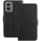 Phonesta Smooth Skin Book Wallet Klapphülle für Motorola Moto G55 - Schwarz