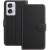 Phonesta Smooth Skin Book Wallet Klapphülle für Motorola Moto G85/Edge 50 Fusion - Schwarz