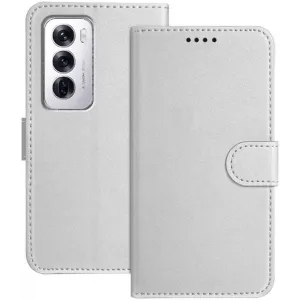 Phonesta Smooth Skin Book Wallet Klapphülle für Oppo Reno12 - Silber