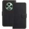 Phonesta Smooth Skin Book Wallet Klapphülle für Oppo Reno12 F/Reno12 FS - Schwarz