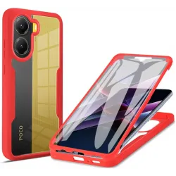 Phonesta Slim Protect 360 Vollschutzhülle Displayschutzfolie für Xiaomi Poco X7 Pro - Rot