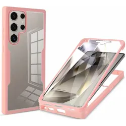 Phonesta Slim Protect 360 Vollschutzhülle Displayschutzfolie für Samsung Galaxy S25 Ultra - Rosa