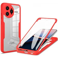 Phonesta Slim Protect 360 Vollschutzhülle Displayschutzfolie für Xiaomi Poco F7 Ultra - Rot