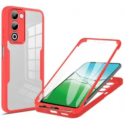 Phonesta Slim Protect 360 Vollschutzhülle Displayschutzfolie für Oppo A5/A5m - Rot