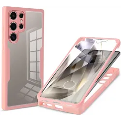 Phonesta Slim Protect 360 Vollschutzhülle Displayschutzfolie für Samsung Galaxy S24 Ultra - Rosa