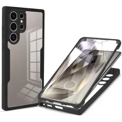 Phonesta Slim Protect 360 Vollschutzhülle Displayschutzfolie für Samsung Galaxy S24 Ultra - Schwarz