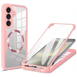 Phonesta Slim Protect 360 Vollschutzhülle Displayschutzfolie und MagSafe für Samsung Galaxy S25 Plus/S24 Plus - Rosa