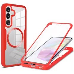 Phonesta Slim Protect 360 Vollschutzhülle Displayschutzfolie und MagSafe für Samsung Galaxy A36/A56 - Rot