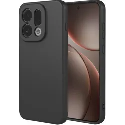 Phonesta Soft Silk Silikon Back Cover Hülle für Oppo Find X9 - Schwarz