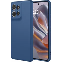 Phonesta Soft Silk Silikon Back Cover Hülle für Motorola Edge 60 Neo/Edge 50 Neo / ThinkPhone 25 - Dunkelblau