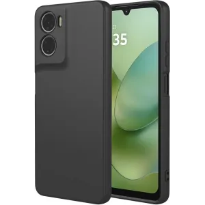 Phonesta Soft Silk Silikon Back Cover Hülle für Motorola Moto G06/G06 Power - Schwarz