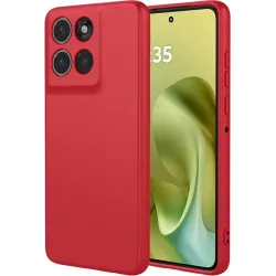 Phonesta Soft Silk Silikon Back Cover Hülle für Motorola Moto G86 - Rot
