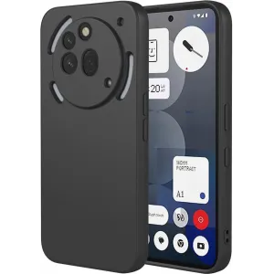 Phonesta Soft Silk Silikon Back Cover Hülle für Nothing Phone (3a) Pro - Schwarz