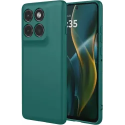 Phonesta Soft Silk Silikon Back Cover Hülle für Motorola Edge 60 Pro - Dunkelgrün