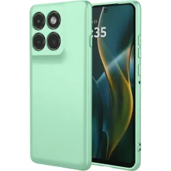 Phonesta Soft Silk Silikon Back Cover Hülle für Motorola Edge 60 Pro - Matcha Grün