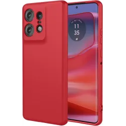 Phonesta Soft Silk Silikon Back Cover Hülle für Motorola Edge 50 Pro - Rot