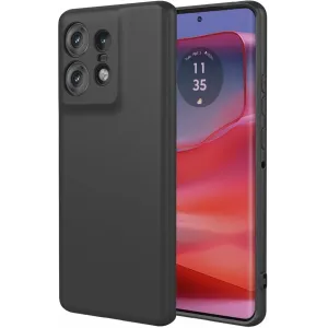 Phonesta Soft Silk Silikon Back Cover Hülle für Motorola Edge 50 Pro - Schwarz