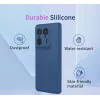 Phonesta Soft Silk Silikon Back Cover Hülle für Motorola Edge 50 Ultra - Dunkelblau 5