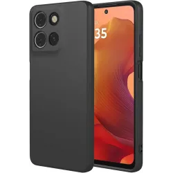 Phonesta Soft Silk Silikon Back Cover Hülle für Motorola Moto G17/G17 Power/G15/G15 Power - Schwarz