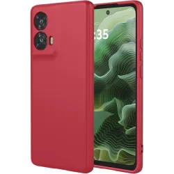 Phonesta Soft Silk Silikon Back Cover Hülle für Motorola Moto G35 - Rot