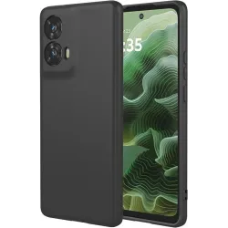 Phonesta Soft Silk Silikon Back Cover Hülle für Motorola Moto G35 - Schwarz