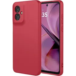 Phonesta Soft Silk Silikon Back Cover Hülle für Motorola Moto G55 - Rot
