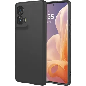 Phonesta Soft Silk Silikon Back Cover Hülle für Motorola Moto G85 - Schwarz