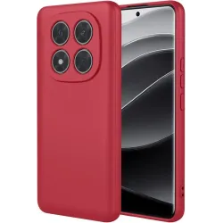 Phonesta Soft Silk Silikon Back Cover Hülle für Xiaomi Redmi Note 14 Pro Plus - Rot