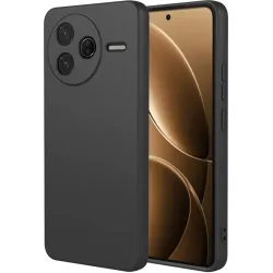 Phonesta Soft Silk Silikon Back Cover Hülle für Xiaomi Poco F7 Pro - Schwarz