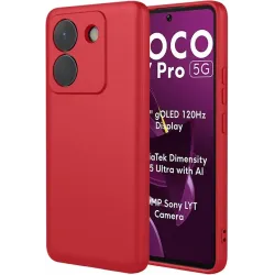 Phonesta Soft Silk Silikon Back Cover Hülle für Xiaomi Poco M7 Pro - Rot