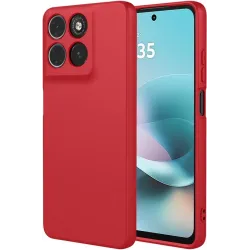 Phonesta Soft Silk Silikon Back Cover Hülle für Motorola Moto G57 Power - Rot