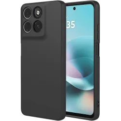 Phonesta Soft Silk Silikon Back Cover Hülle für Motorola Moto G57 Power - Schwarz