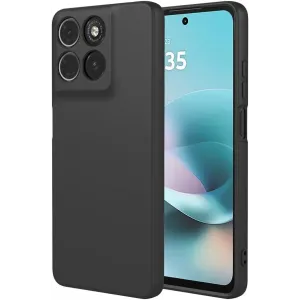 Phonesta Soft Silk Silikon Back Cover Hülle für Motorola Moto G57 Power - Schwarz