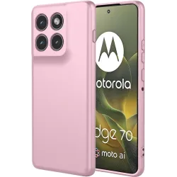 Phonesta Soft Silk Silikon Back Cover Hülle für Motorola Edge 70 - Rosa