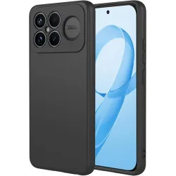 Phonesta Soft Silk Silikon Back Cover Hülle für Xiaomi Poco F8 Ultra - Schwarz